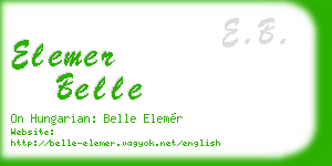 elemer belle business card