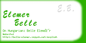 elemer belle business card